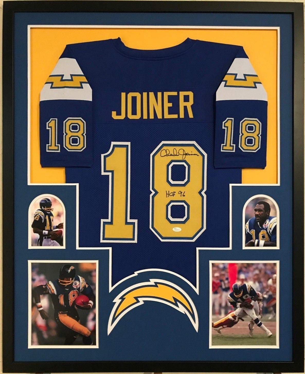 Framed Charlie Joiner Autographed Signed Insc San Diego Chargers Jersey Jsa Coa