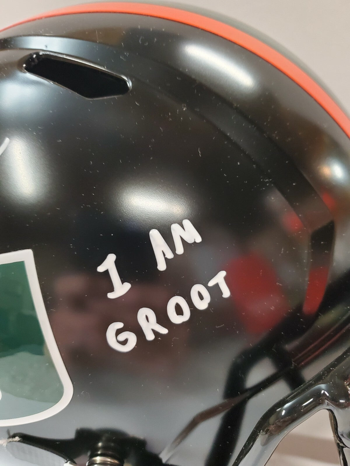 Greg Rousseau Signed Inscribed Miami Hurricanes Full Size Replica Helmet Jsa Coa