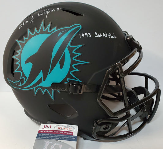 Miami Dolphins Oj Mcduffie Signed Insc Full Size Eclipse Replica Helmet Jsa Coa