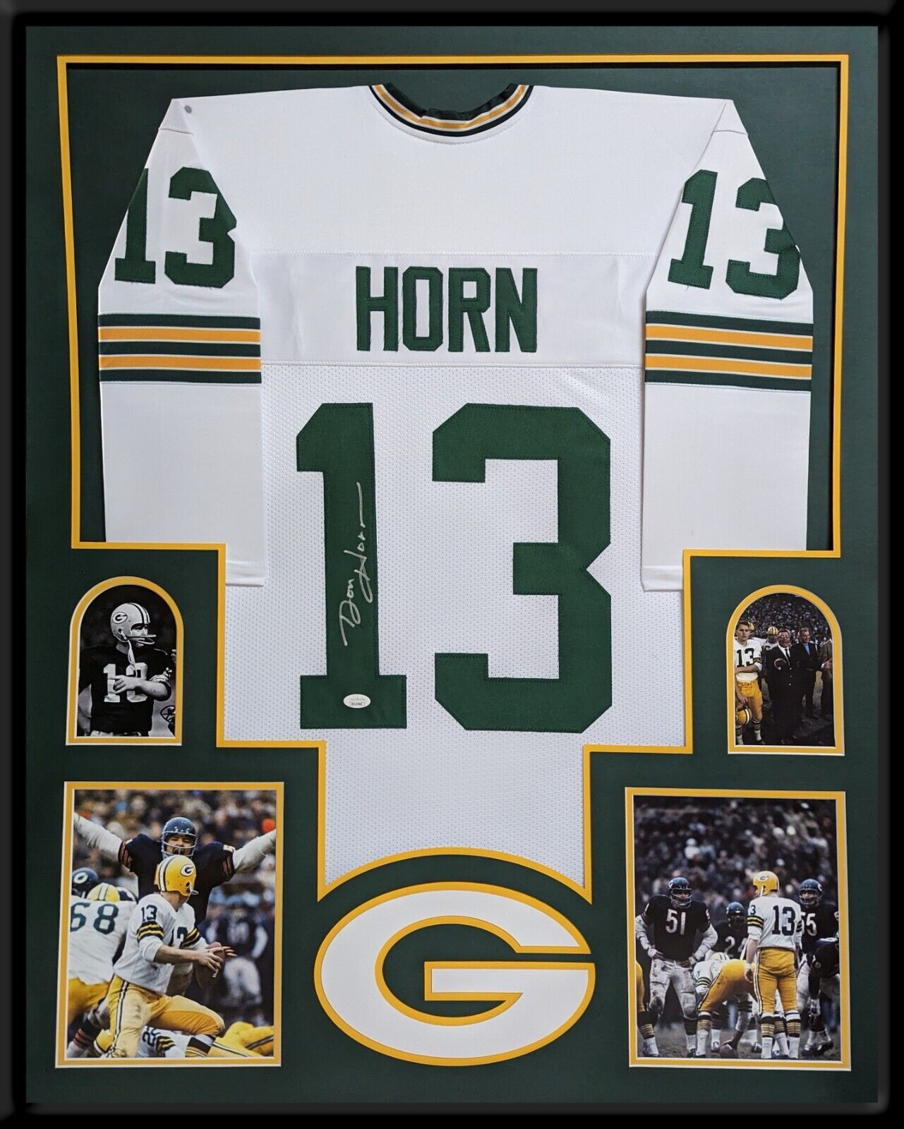 MVP Authentics Framed Green Bay Packers Don Horn Autographed Signed Jersey Jsa Coa 360 sports jersey framing , jersey framing