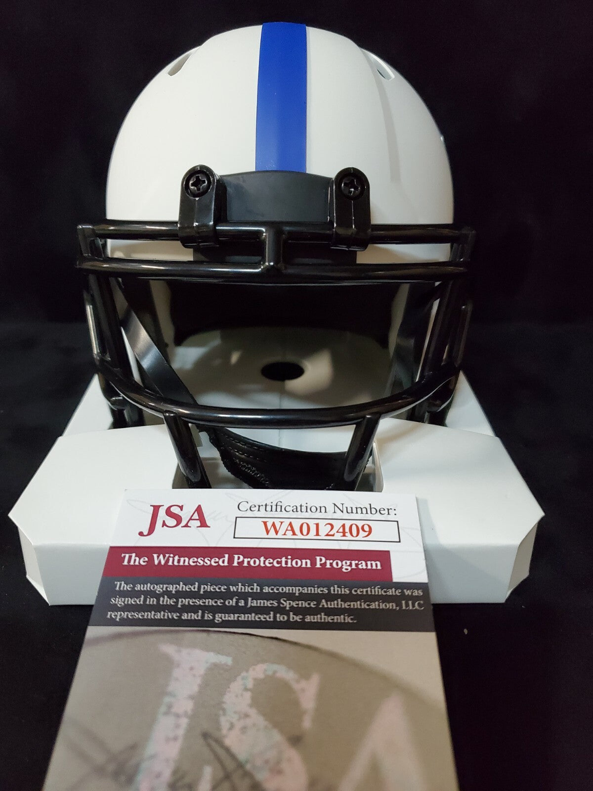 Indianapolis Colts Gary Brackett Autographed Signed Lunar Mini Helmet Jsa Coa