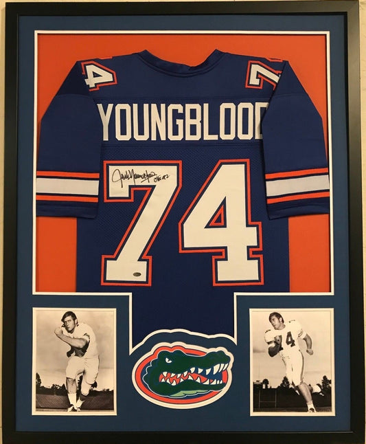 Framed Jack Youngblood Autographed Signed Florida Gators Jersey Schwartz Coa