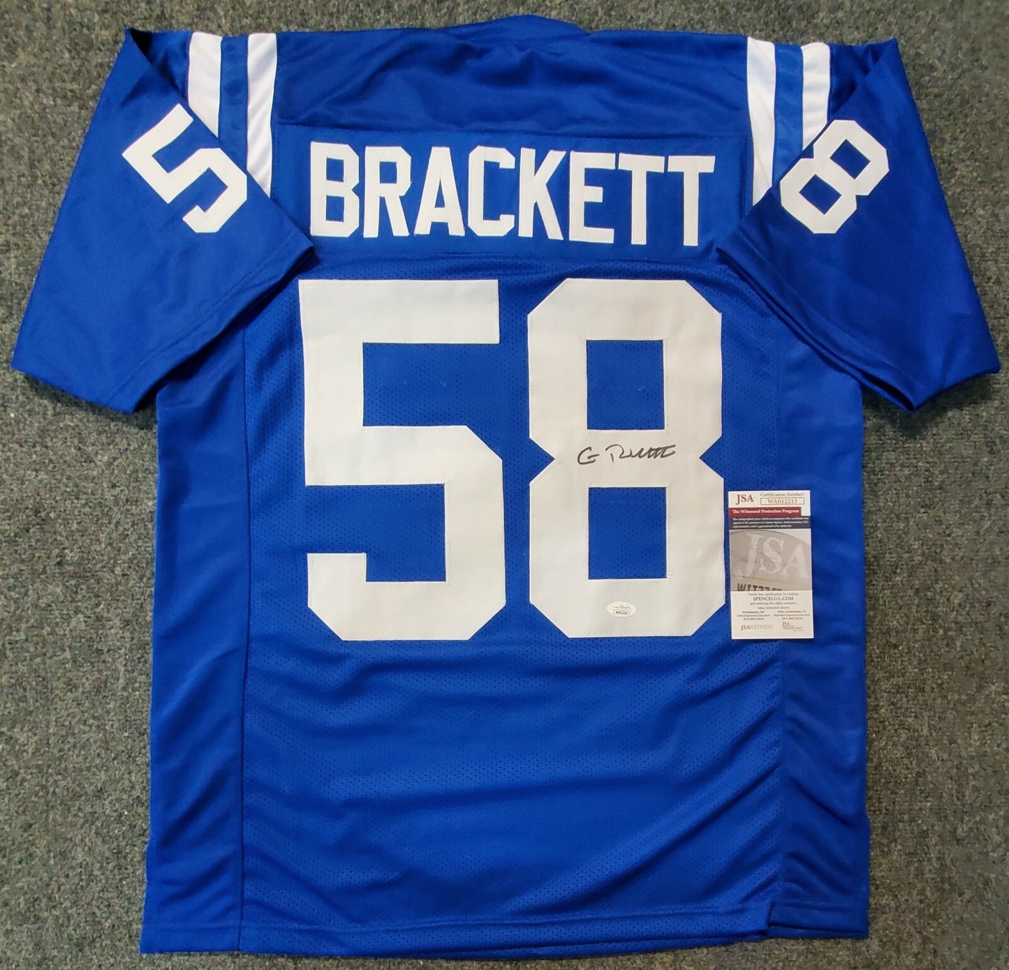 Indianapolis Colts Gary Brackett Autographed Signed Jersey Jsa Coa
