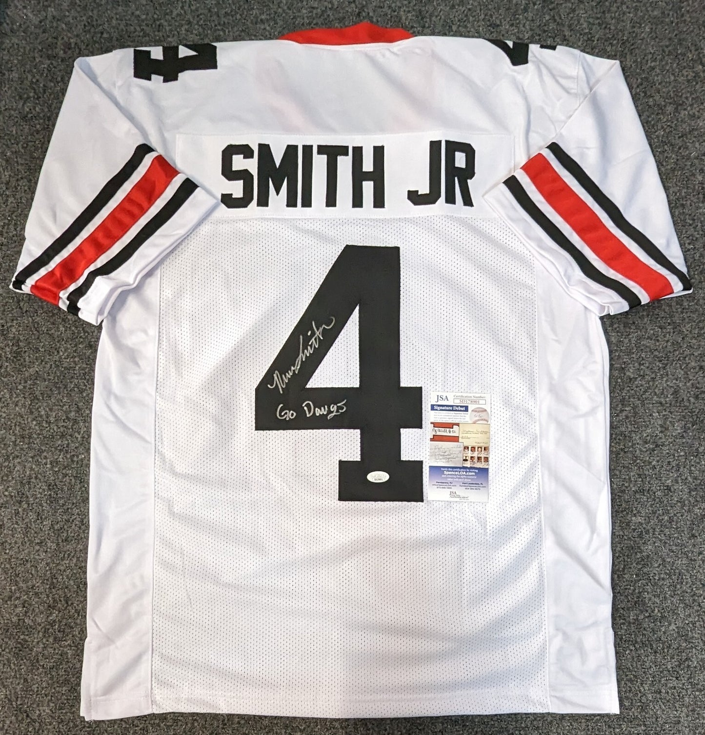 Georgia Bulldogs Nolan Smith Jr Autographed Signed Inscribed Jersey Jsa Coa