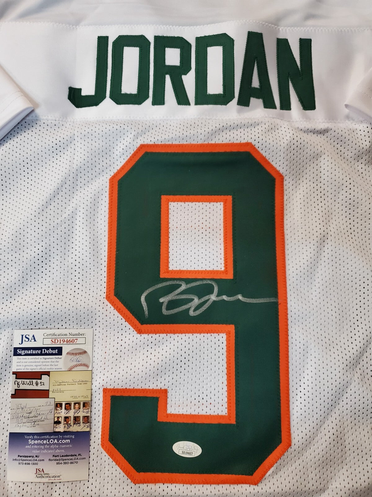 Miami Hurricanes Brevin Jordan Autographed Signed Jersey Jsa  Coa