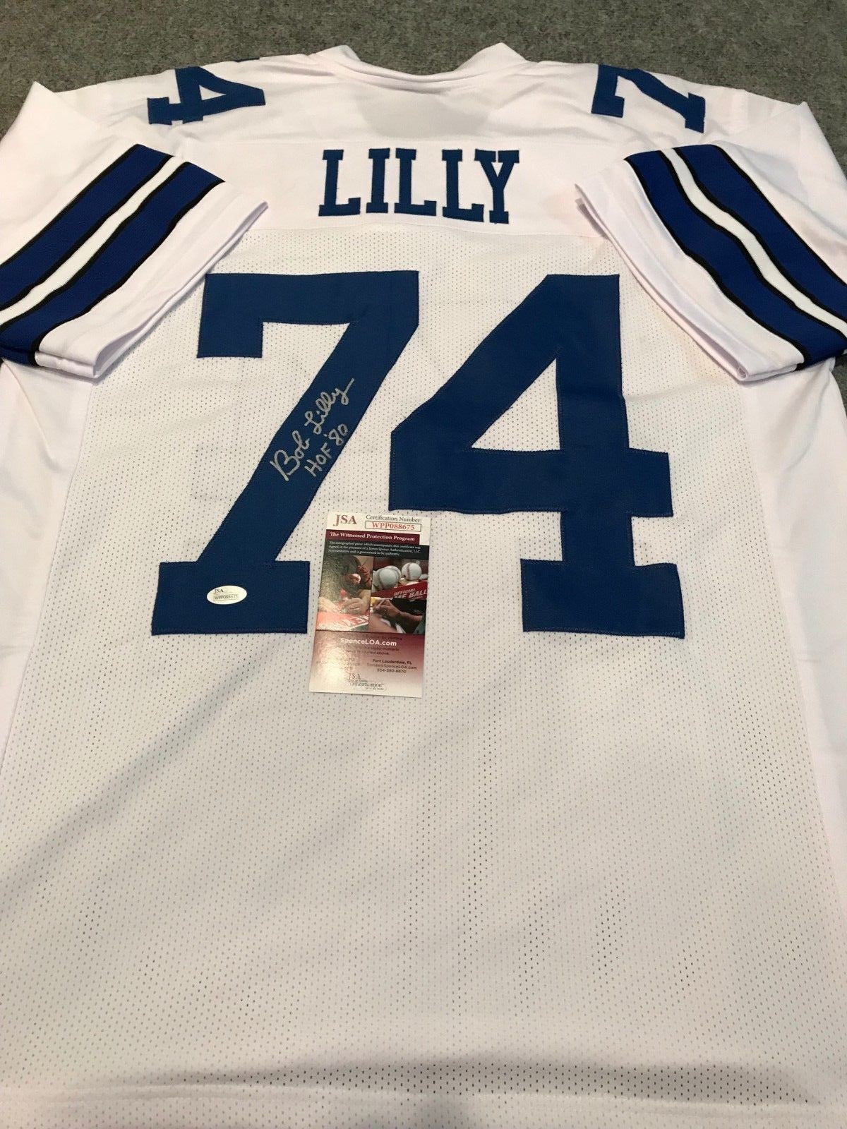 Bob Lilly Autographed Signed Inscribed Dallas Cowboys Jersey Jsa Coa
