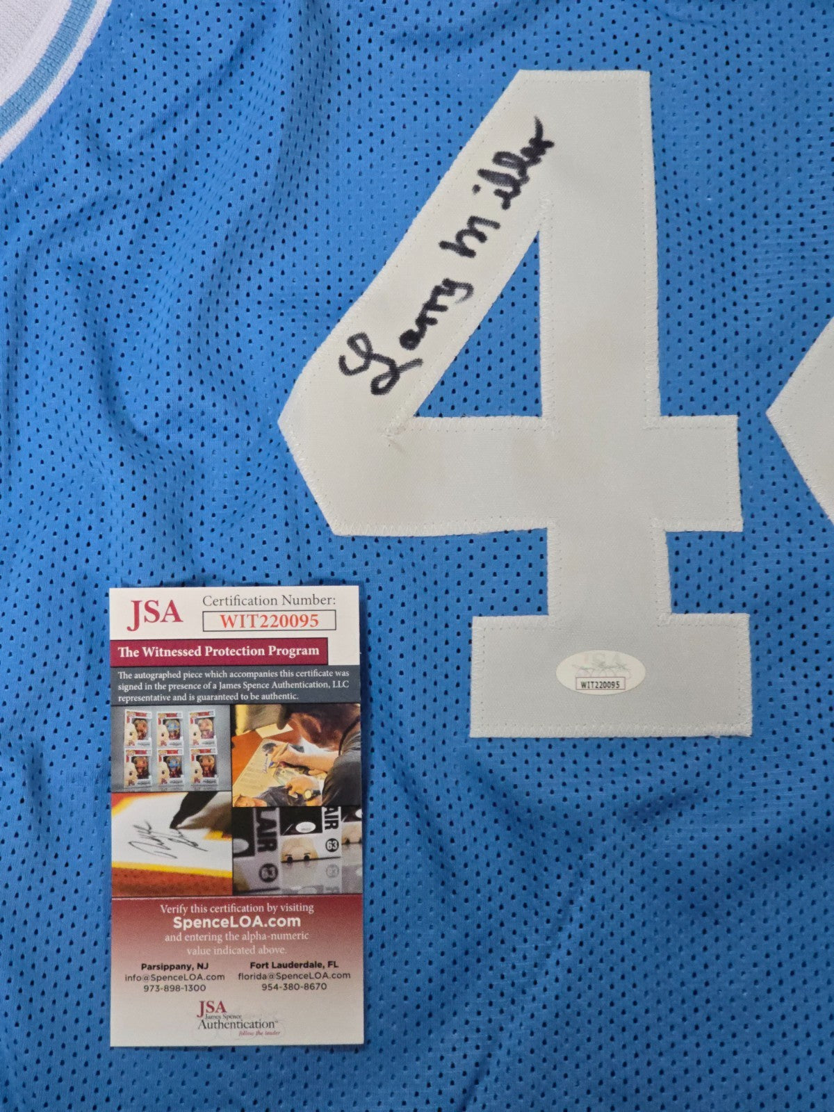 North Carolina Tar Heels Larry Miller Autographed Signed Custom Jersey Jsa Coa