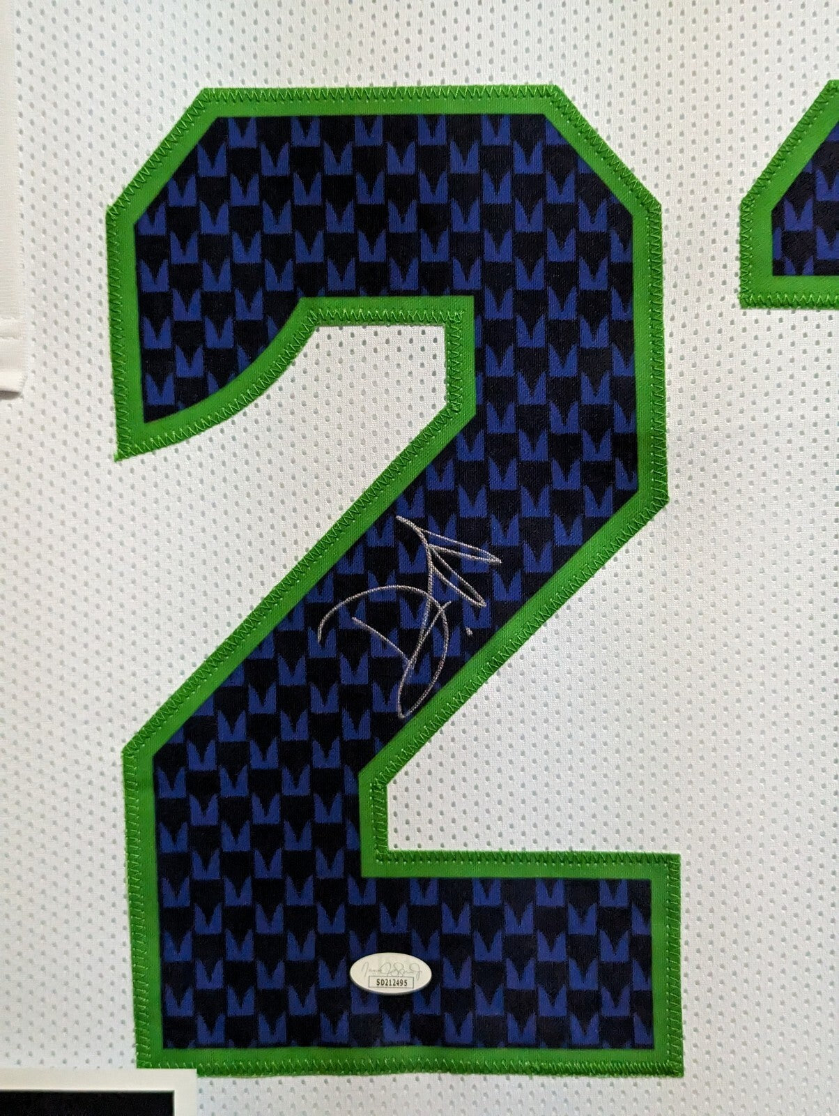 Framed Seattle Seahawks Devon Witherspoon Autographed Signed Jersey Jsa Coa