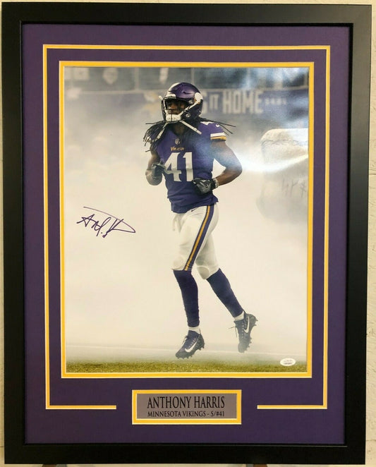 Anthony Harris Framed Signed Minnesota Vikings 16X20 Photo Jsa Coa