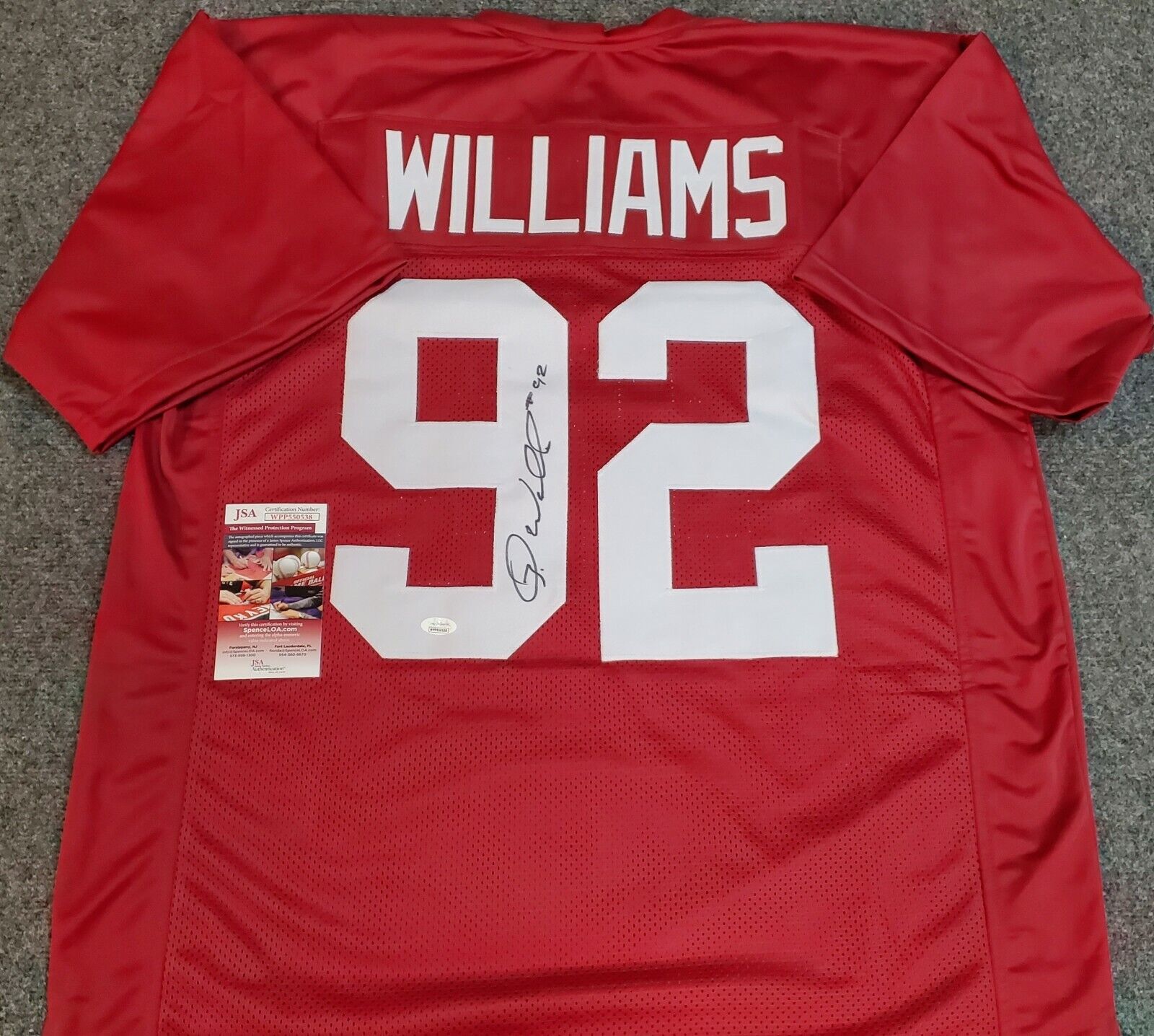 MVP Authentics Alabama Crimson Tide Quinnen Williams Autographed Signed Jersey Jsa Coa 125.10 sports jersey framing , jersey framing