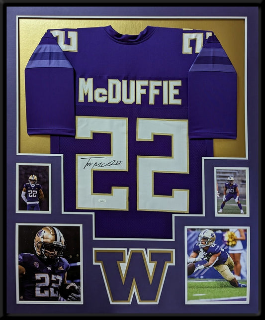 Framed Washington Huskies Trent Mcduffie Autographed Signed Jersey Jsa Coa