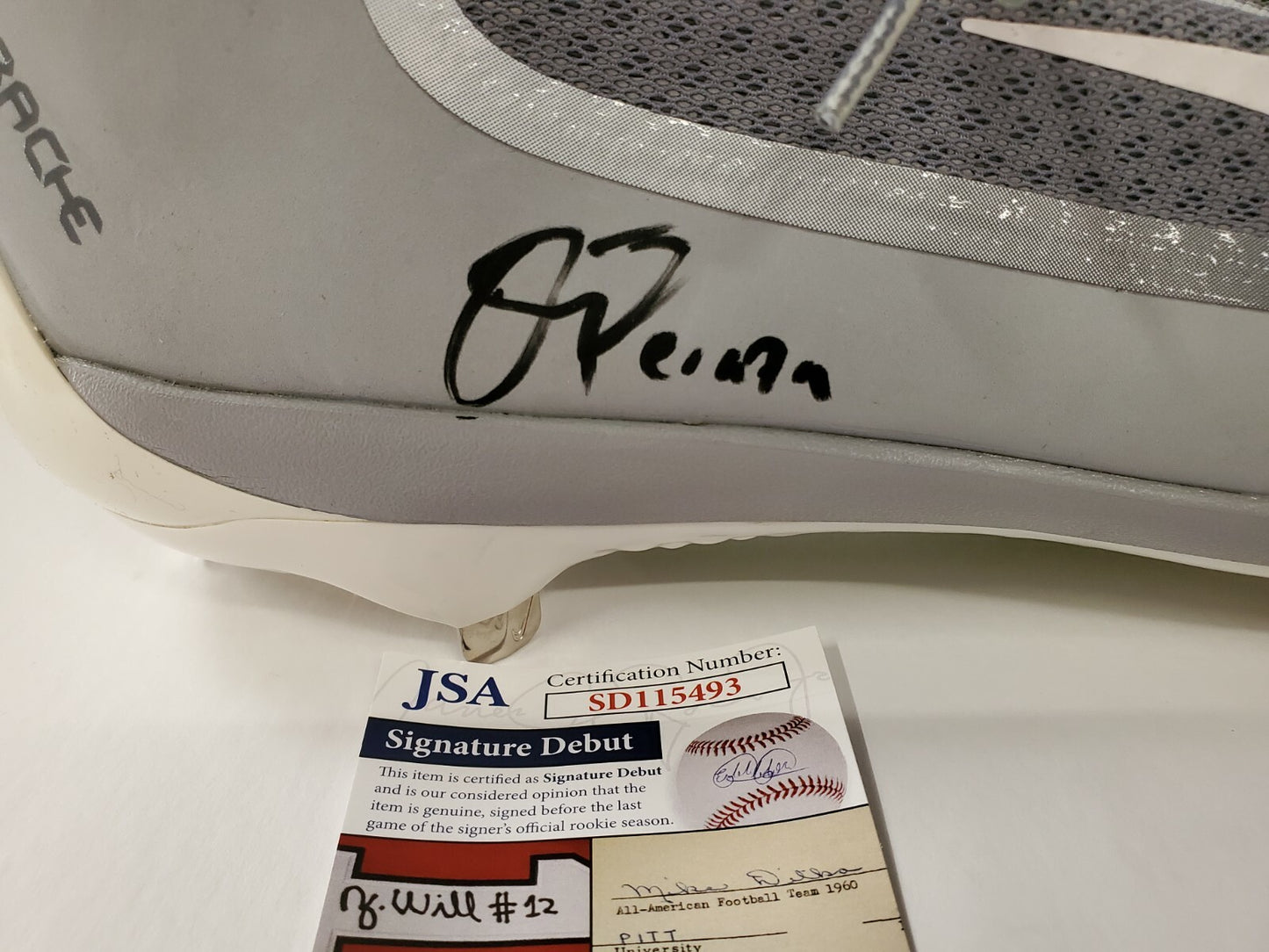 Oswald Peraza Autographed Signed Cleat Jsa Coa