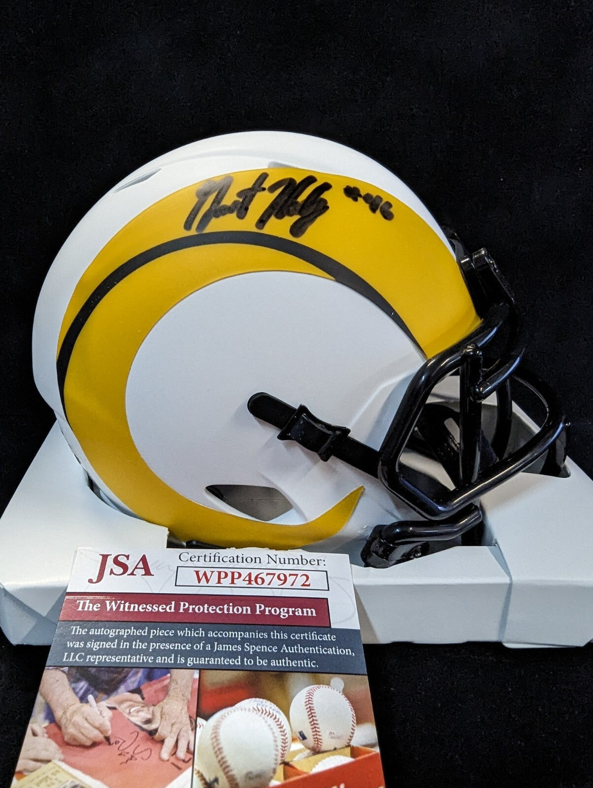 Los Angeles Rams Grant Haley Autographed Lunar Mini Helmet Jsa Coa