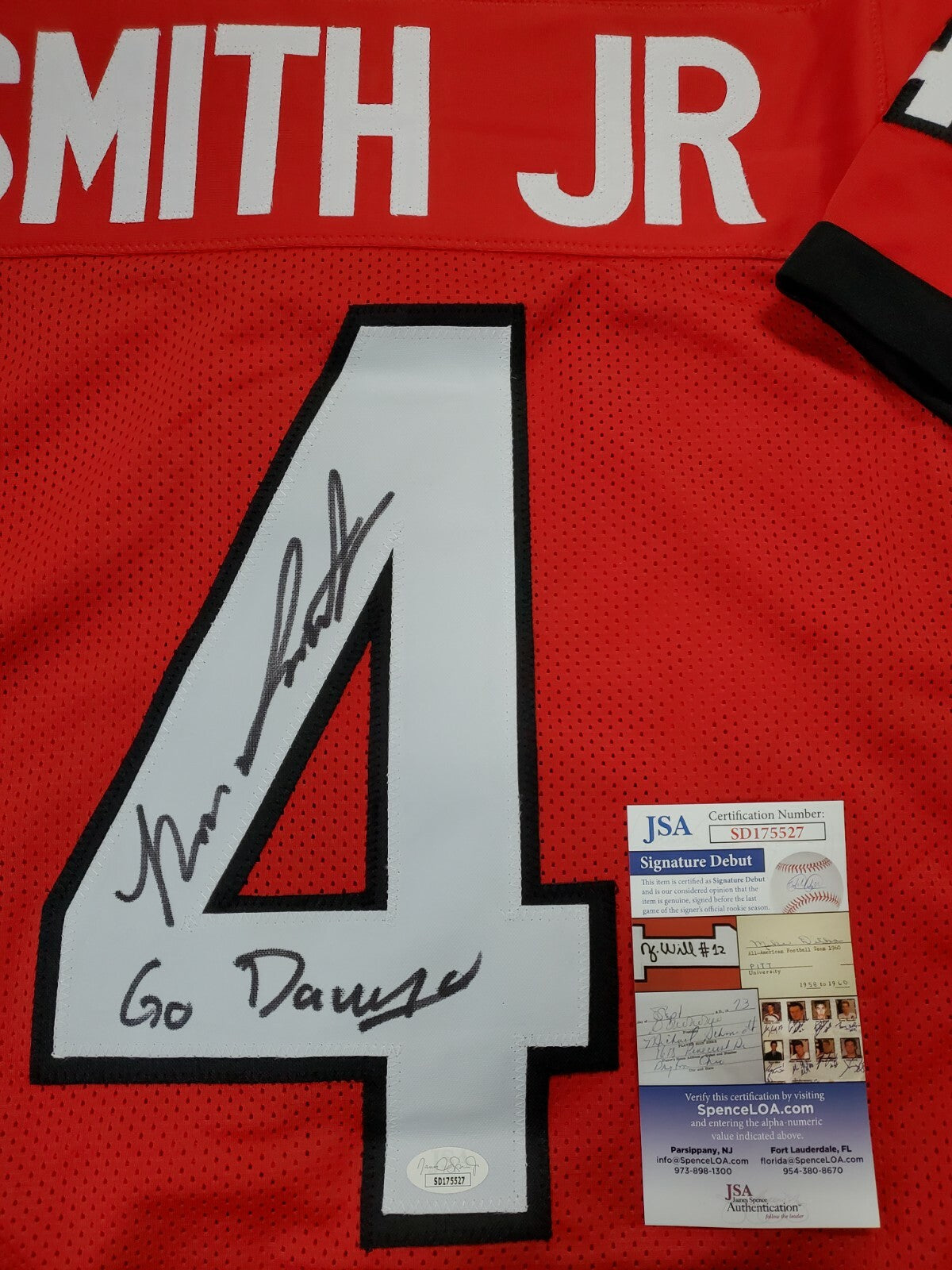 Georgia Bulldogs Nolan Smith Jr Autographed Signed Inscribed Jersey Jsa Coa