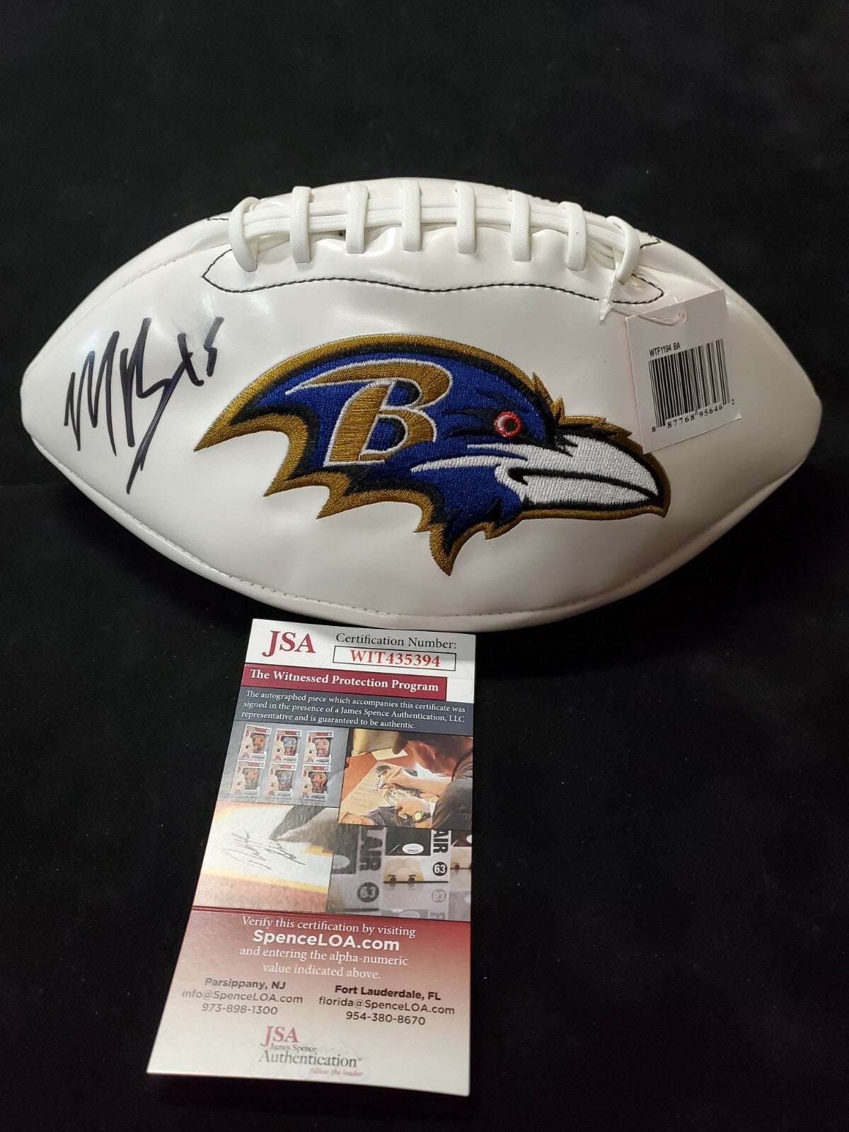 Marquise Brown Autographed Signed Baltimore Ravens Logo Football Jsa  Coa