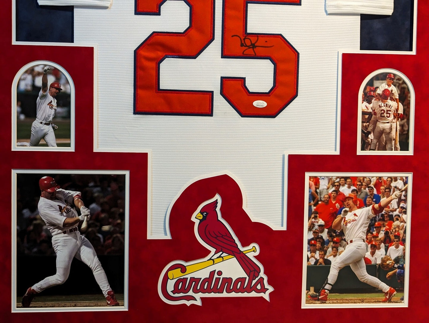 Framed In Suede St Louis Cardinals Mark Mcgwire "Big Mac" Autographed Jersey Jsa