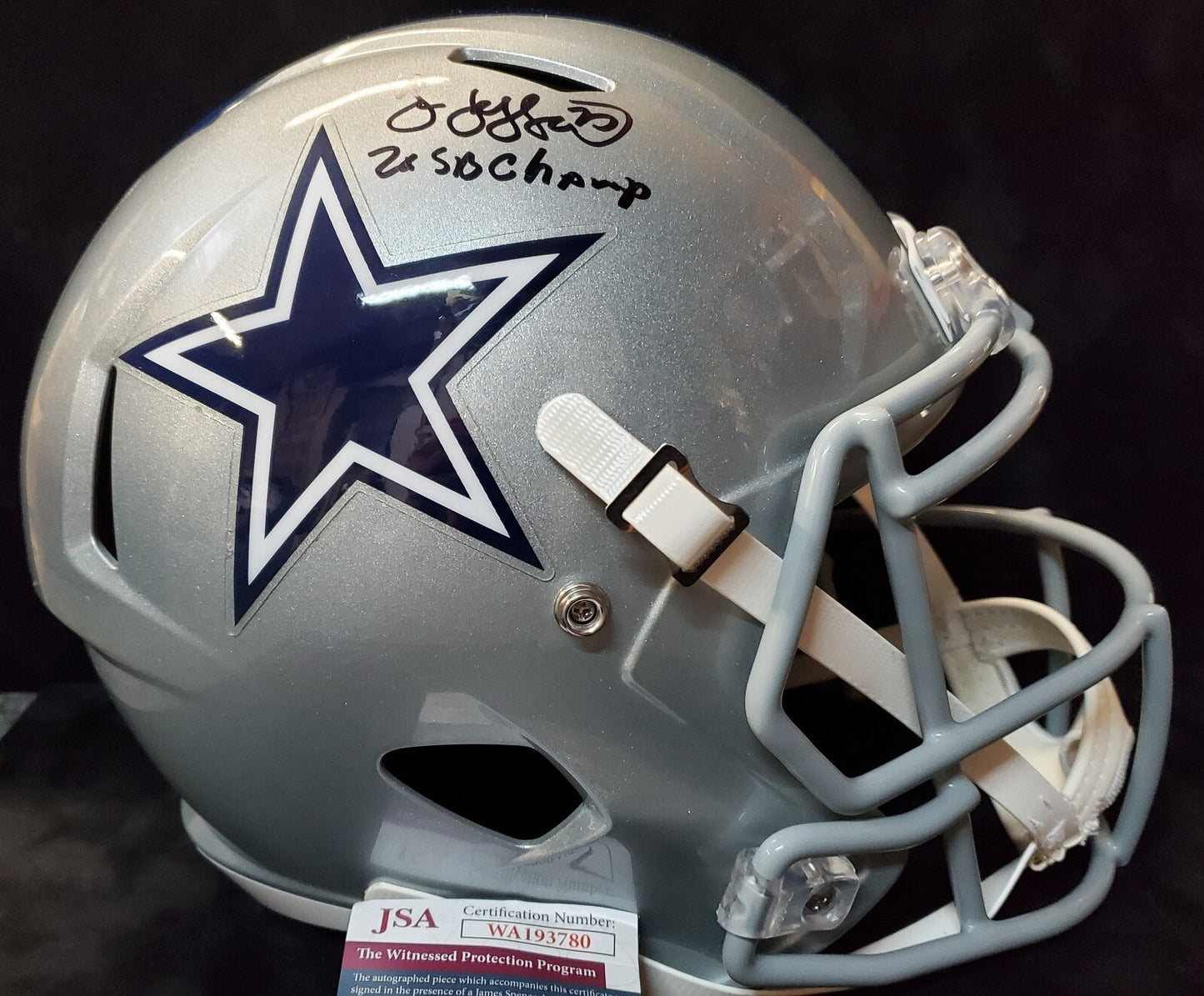 Dallas Cowboys Jim Jeffcoat Signed Insc Full Size Speed Replica Helmet Jsa Coa