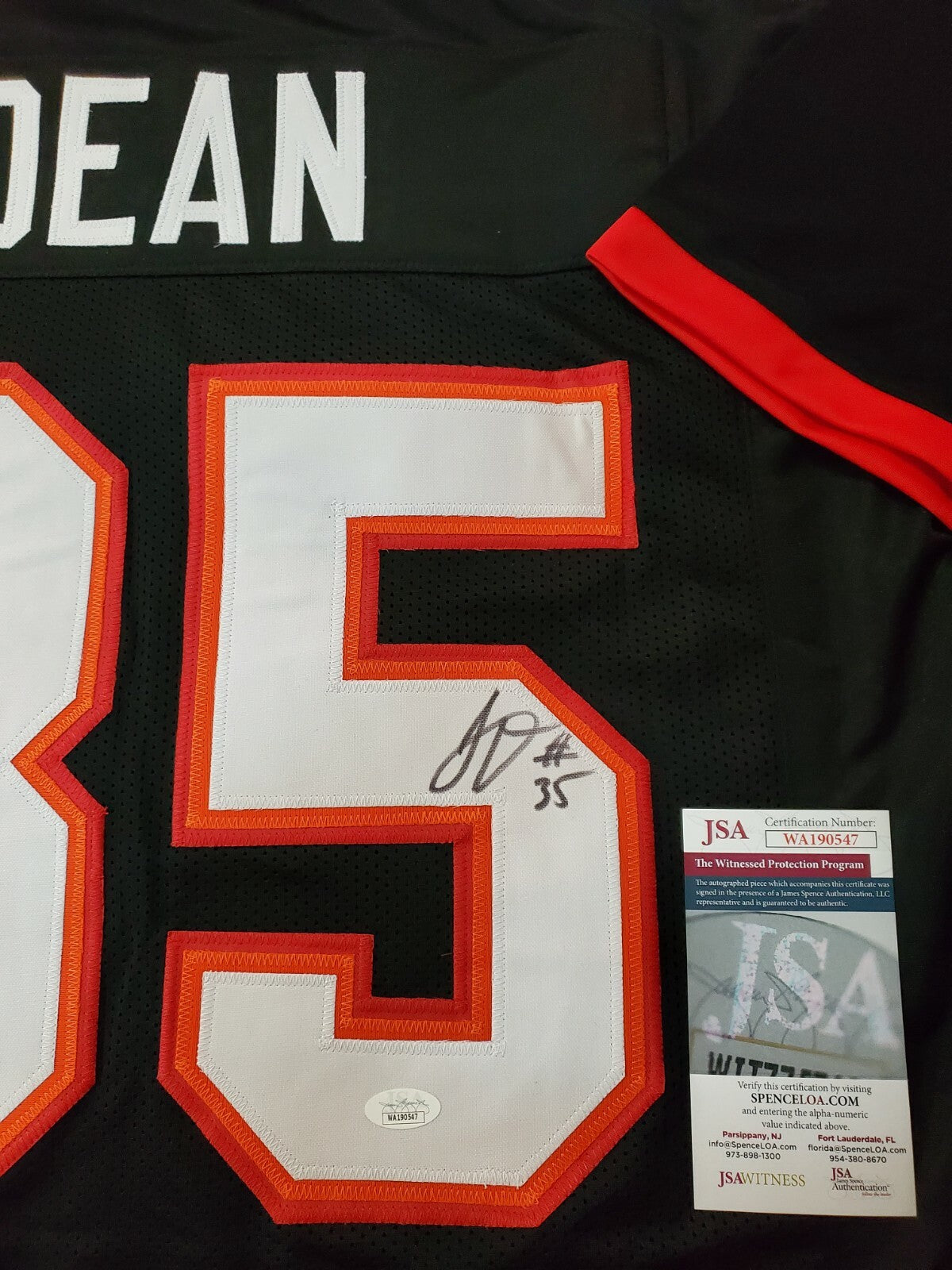 Tampa Bay Buccaneers Jamel Dean Autographed Signed Jersey Jsa  Coa