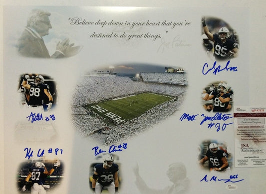 Mulit Signed Joe Paternos Last Recruits Penn State 16X20 Photo Jsa Coa
