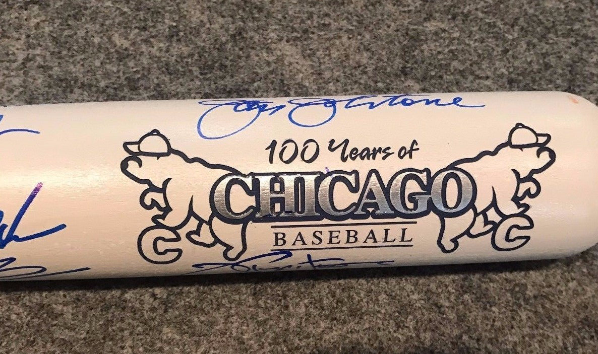 Chicago Cubs Ernie Banks Multi Signed Commemorative Bat Mab/Gtsm Holo