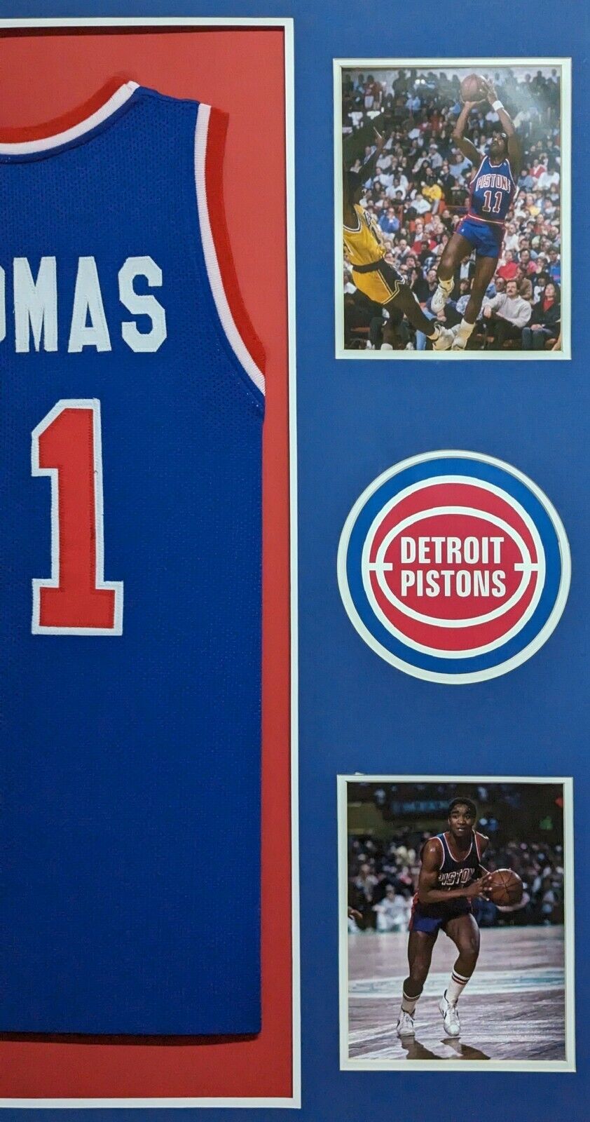 MVP Authentics Framed Detroit Pistons Isiah Thomas Autographed Signed Jersey Jsa Coa 607.50 sports jersey framing , jersey framing