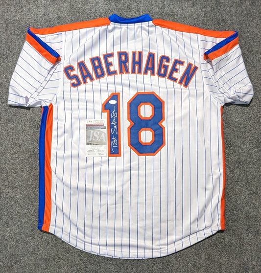 New York Mets Bret Saberhagen Autographed Signed Custom Jersey Jsa Coa