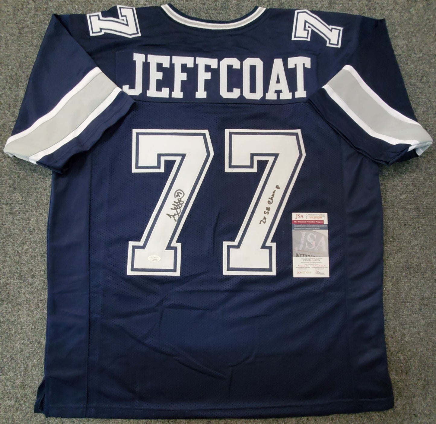 Jim Jeffcoat Autographed Signed Inscribed Dallas Cowboys Jersey Jsa  Coa