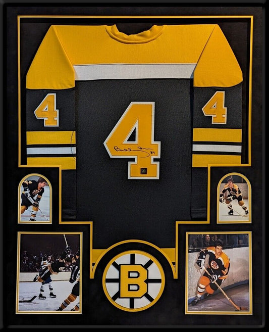 MVP Authentics Suede Framed Boston Bruins Bobby Orr Autographed Signed Jersey Gnr Coa 1575 sports jersey framing , jersey framing