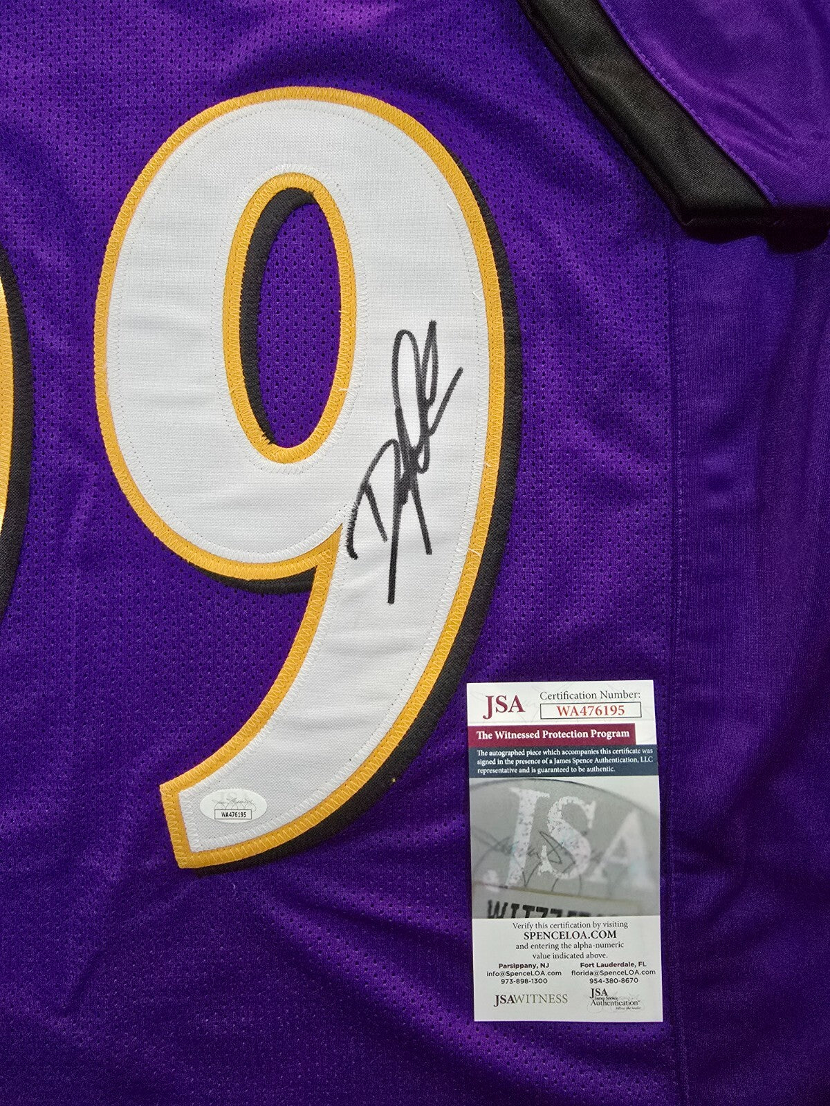 Baltimore Ravens Odafe Jayson Oweh Autographed Signed Jersey Jsa Coa  New Gold