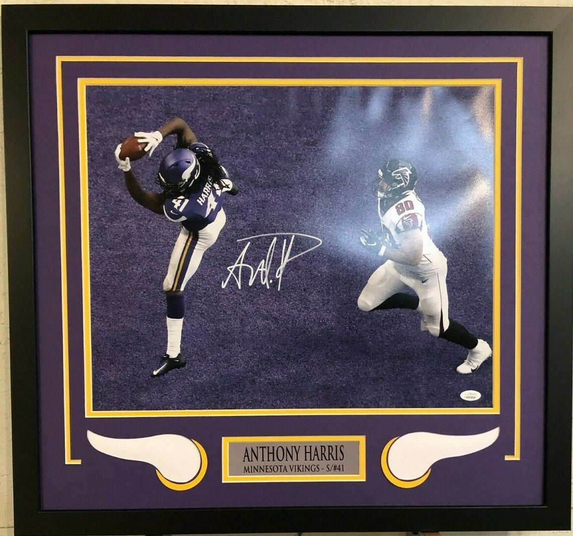 Anthony Harris Framed Signed Minnesota Vikings 16X20 Photo Jsa Coa