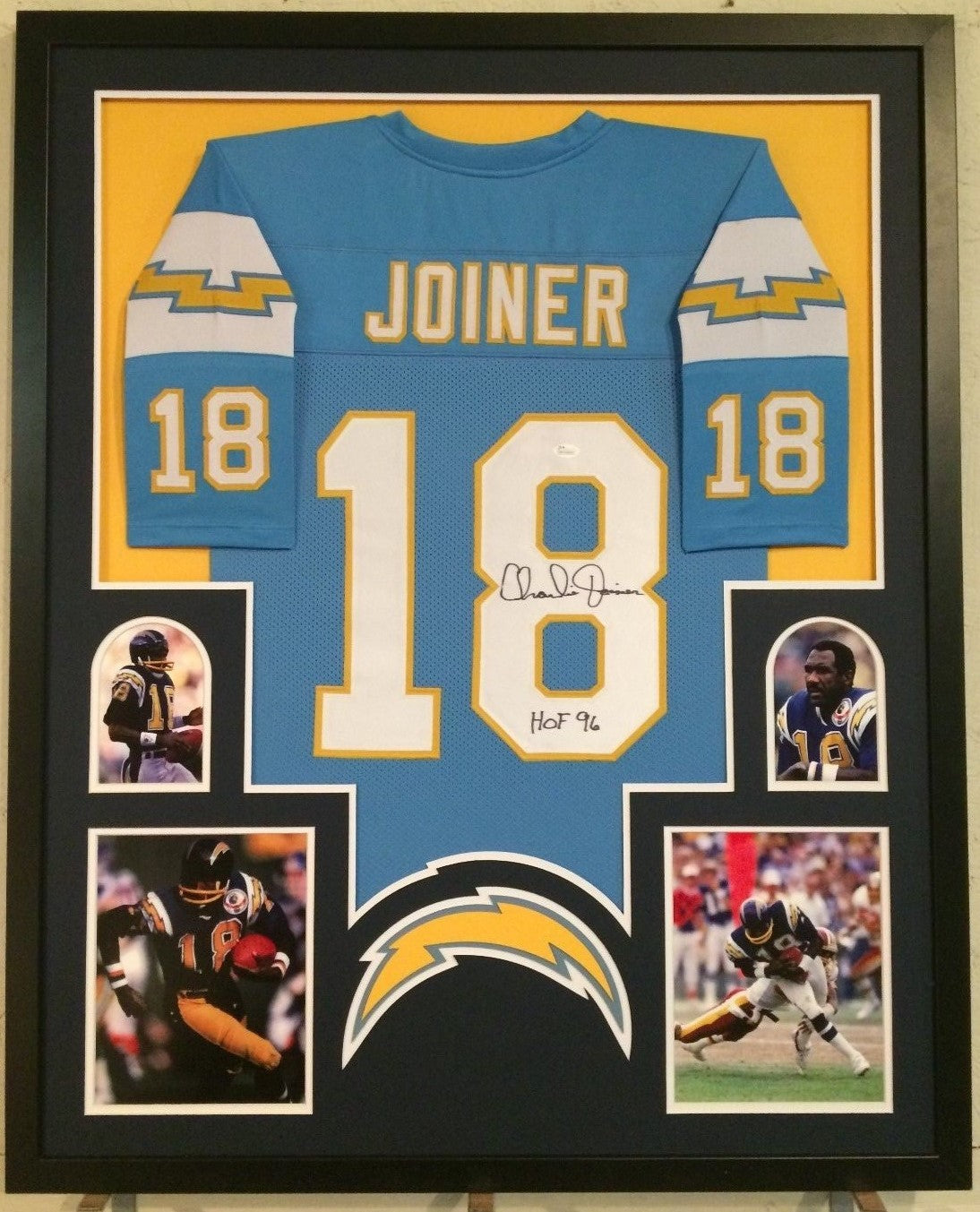 Framed Charlie Joiner Autographed Signed Insc San Diego Chargers Jersey Jsa Coa