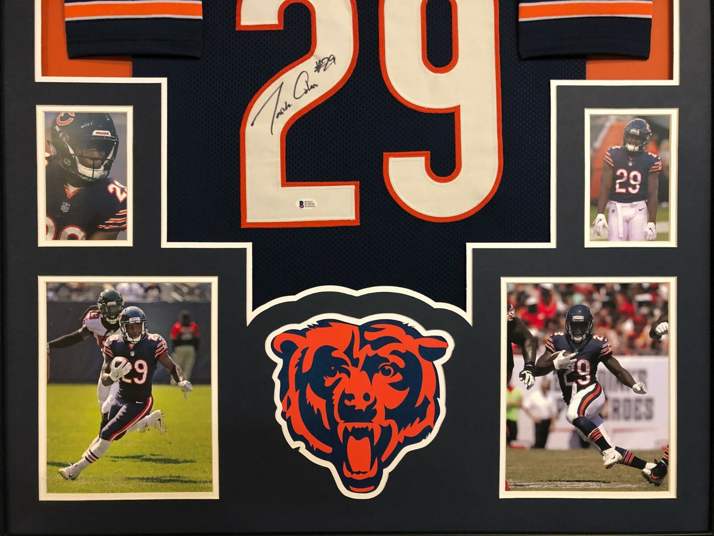 Framed Chicago Bears Tarik Cohen Autographed Signed Jersey Beckett Coa