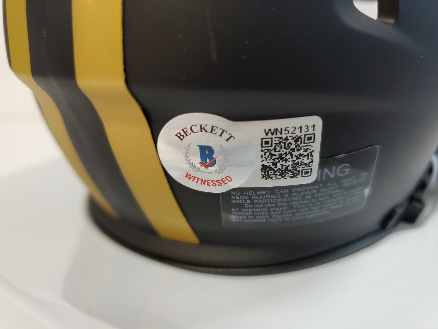 S.F. 49Ers Elijah Mitchell Autographed Signed Eclipse Mini Helmet Beckett Holo