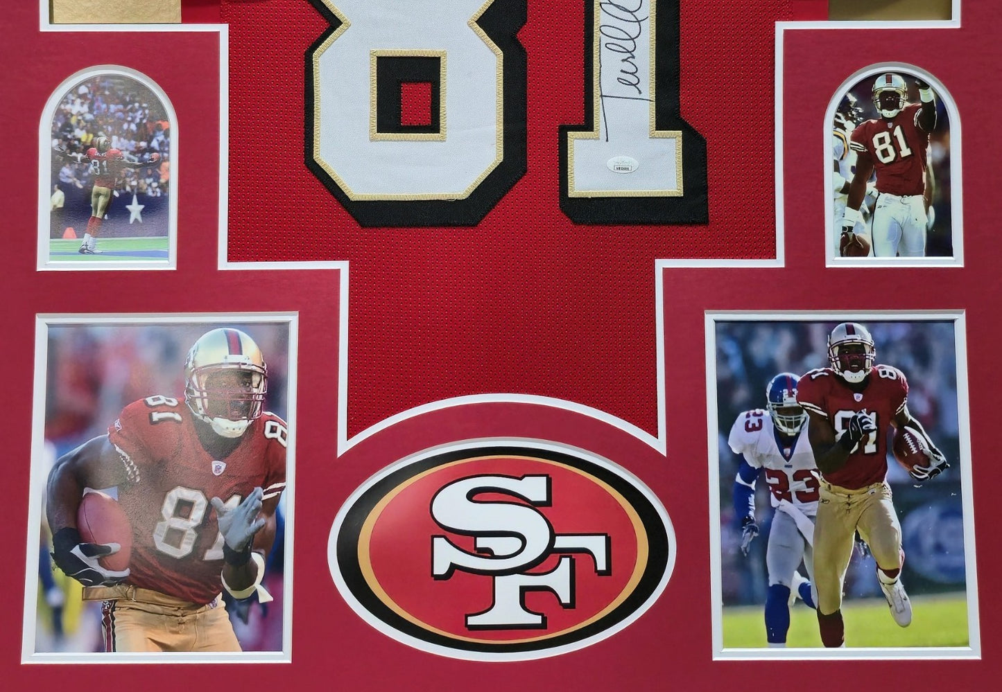Framed San Francisco 49Ers Terrell Owens Autographed Signed Jersey Jsa Coa