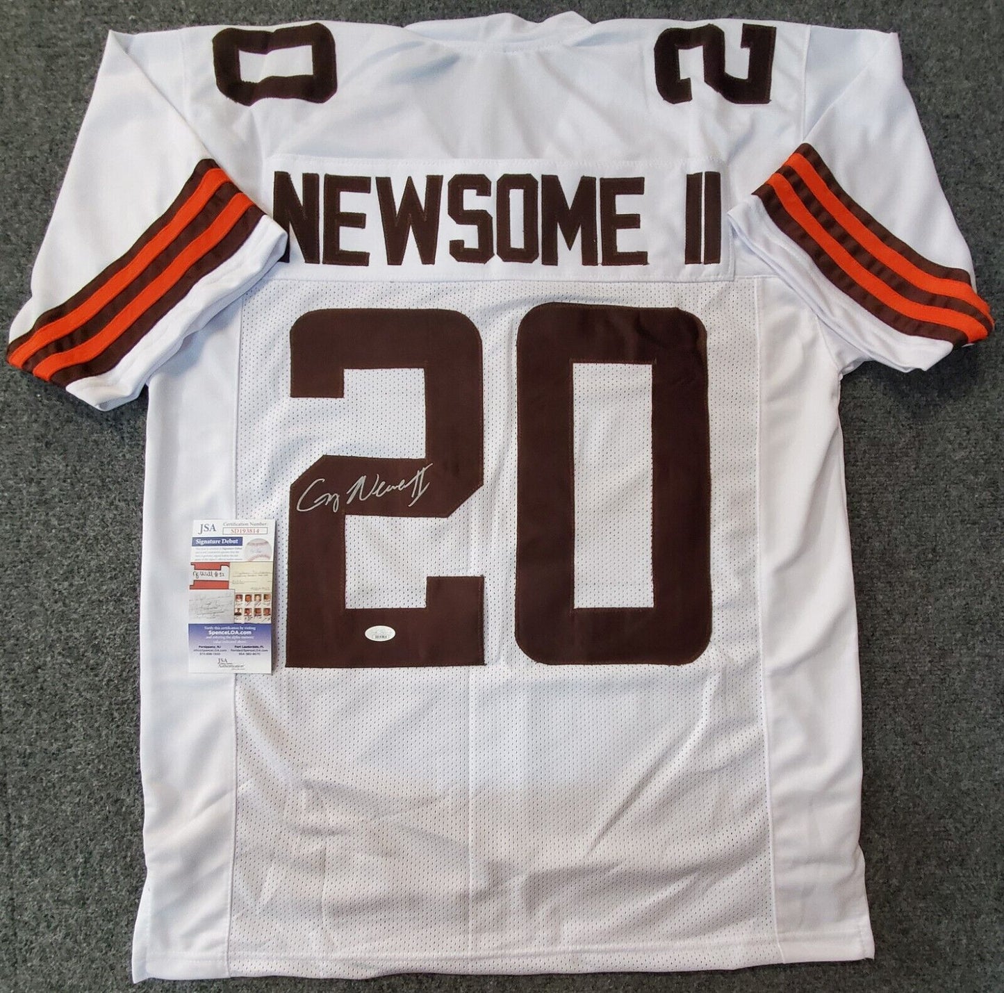 MVP Authentics Cleveland Browns Greg Newsome Ii Autographed Signed Jersey Jsa Coa 117 sports jersey framing , jersey framing