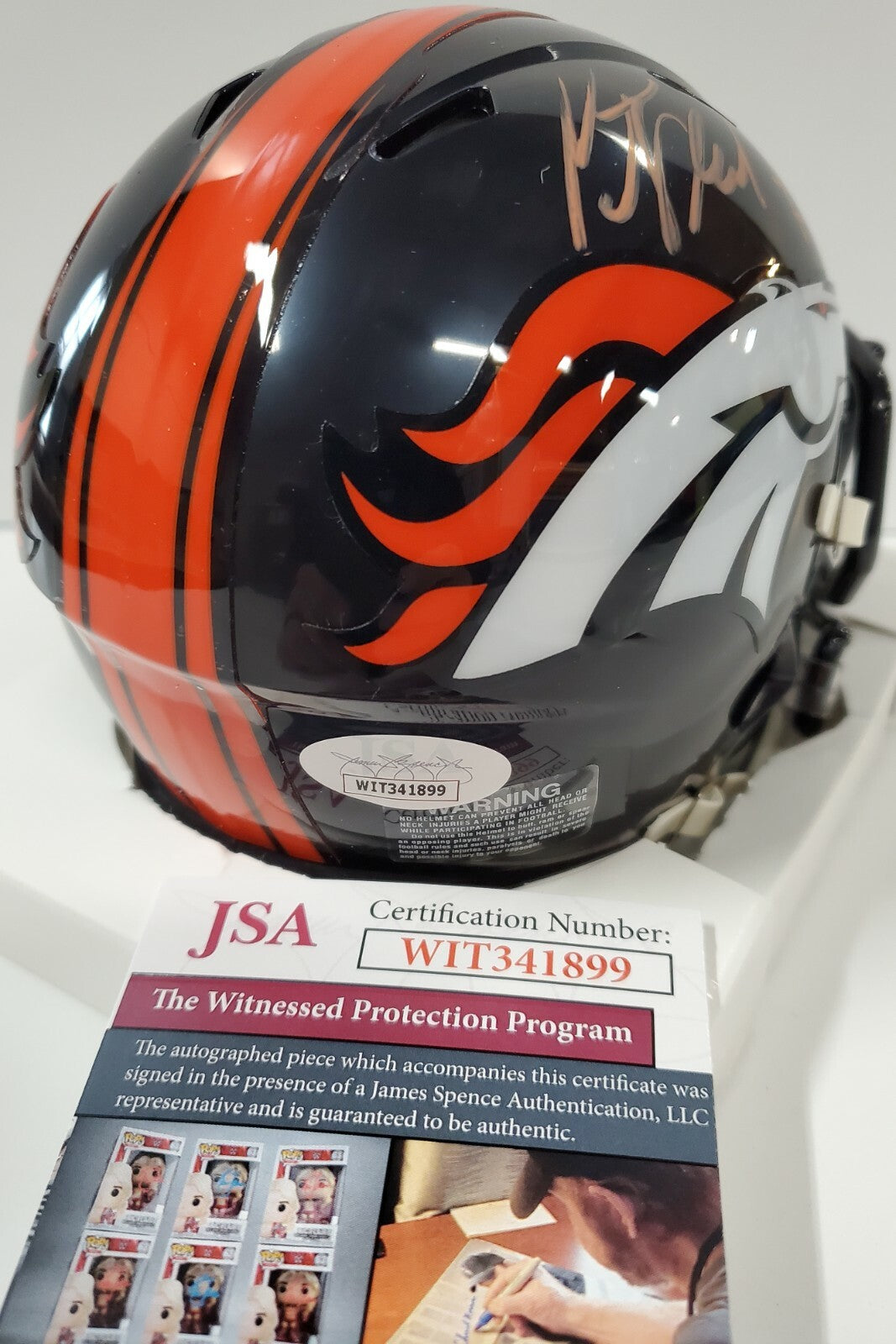 Kj Hamler Autographed Signed Denver Broncos Speed Mini Helmet Jsa Coa