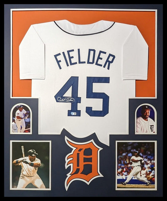 MVP Authentics Framed Detroit Tigers Cecil Fielder Autographed Signed Jersey Beckett Holo 405 sports jersey framing , jersey framing