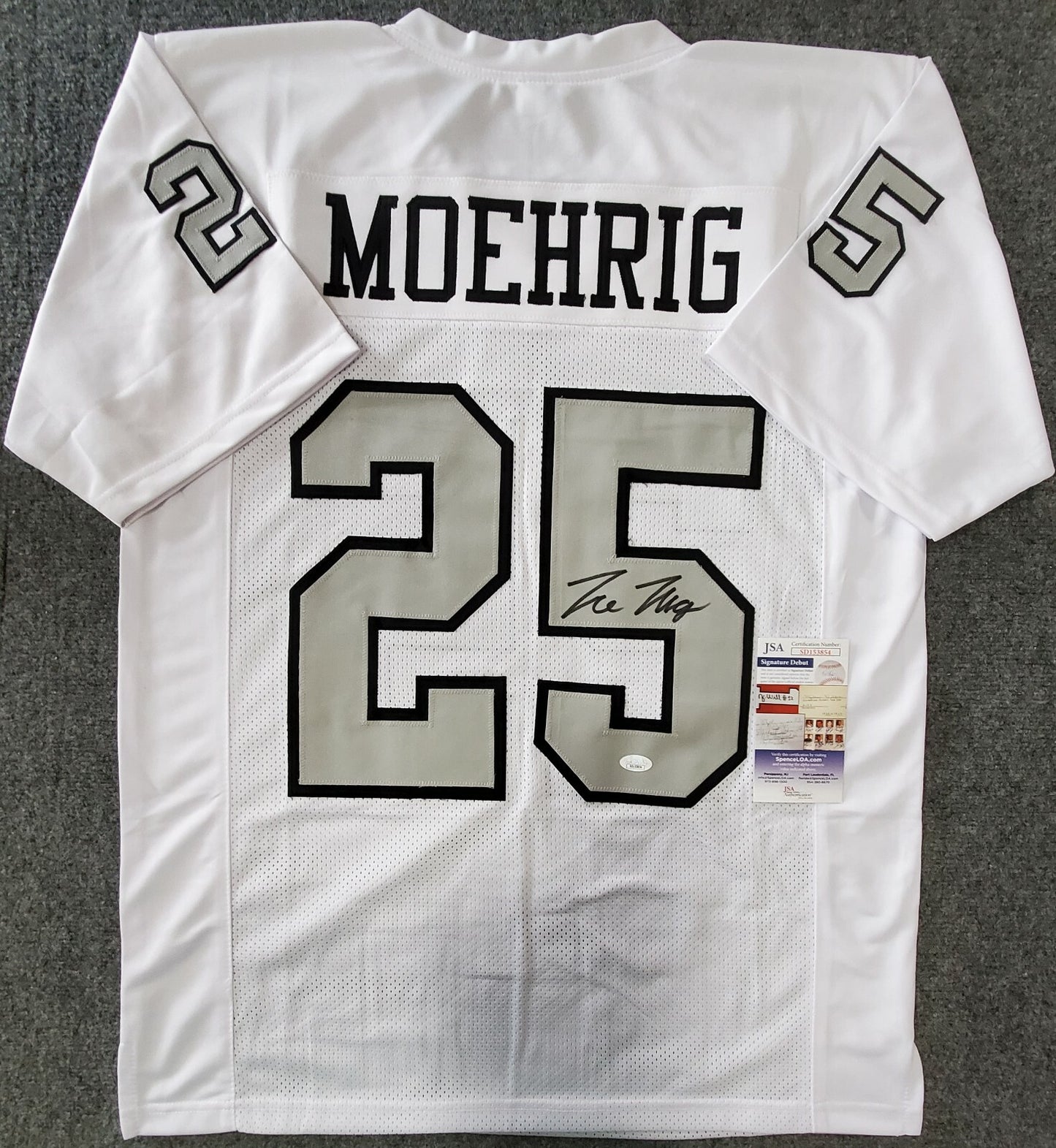 Las Vegas Raiders Tre'von Moehrig Autographed Jersey Jsa Coa