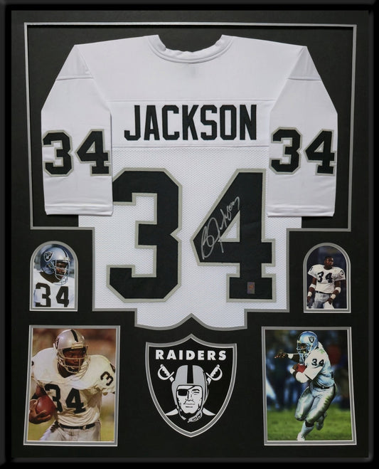 Framed Oakland Raiders Bo Jackson Autographed Signed Jersey Bo Jackson Hologram