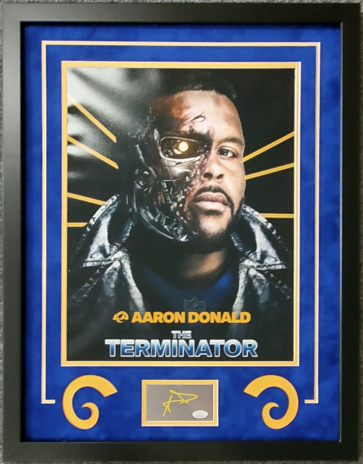 Aaron Donald Framed Signed L.A. Rams 16X20 Photo Jsa Coa