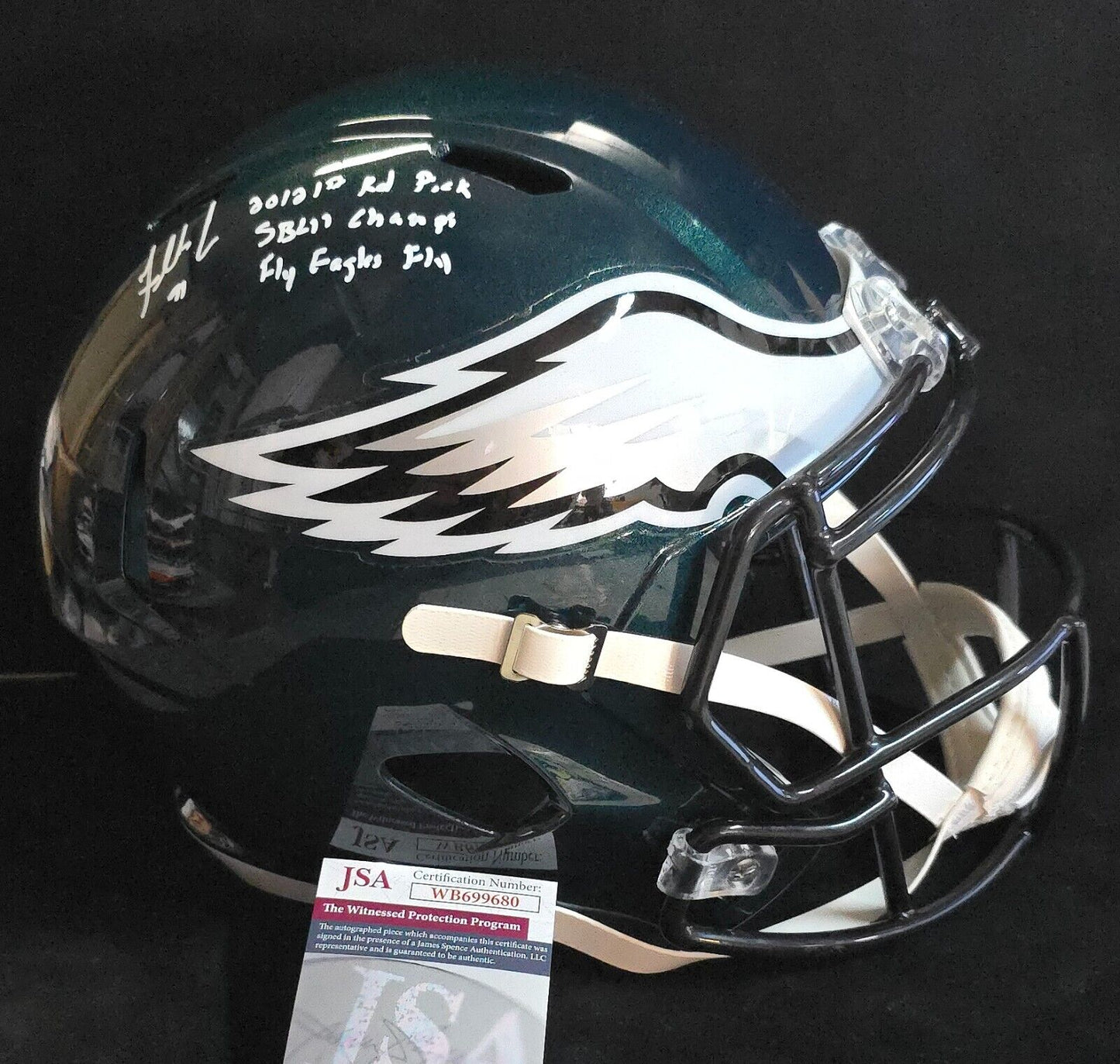 Philadelphia Eagles Fletcher Cox Signed Full Size Speed Replica Helmet Jsa Coa