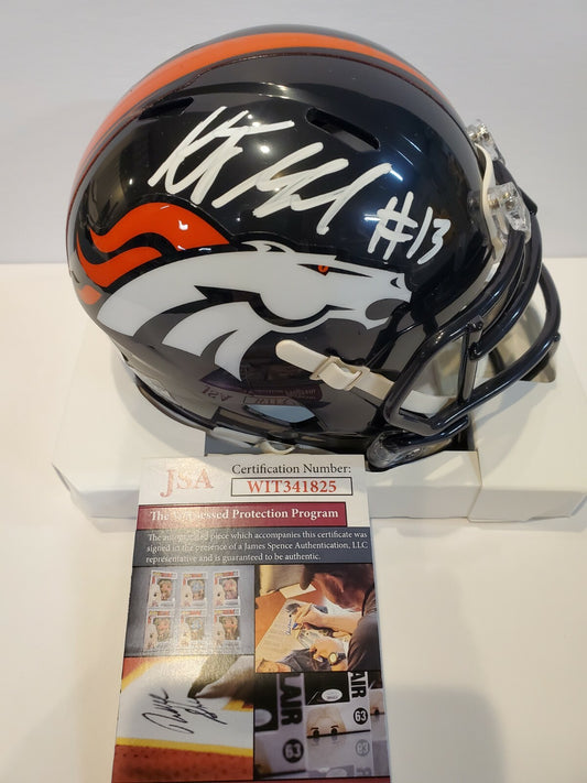 Kj Hamler Autographed Signed Denver Broncos Speed Mini Helmet Jsa Coa