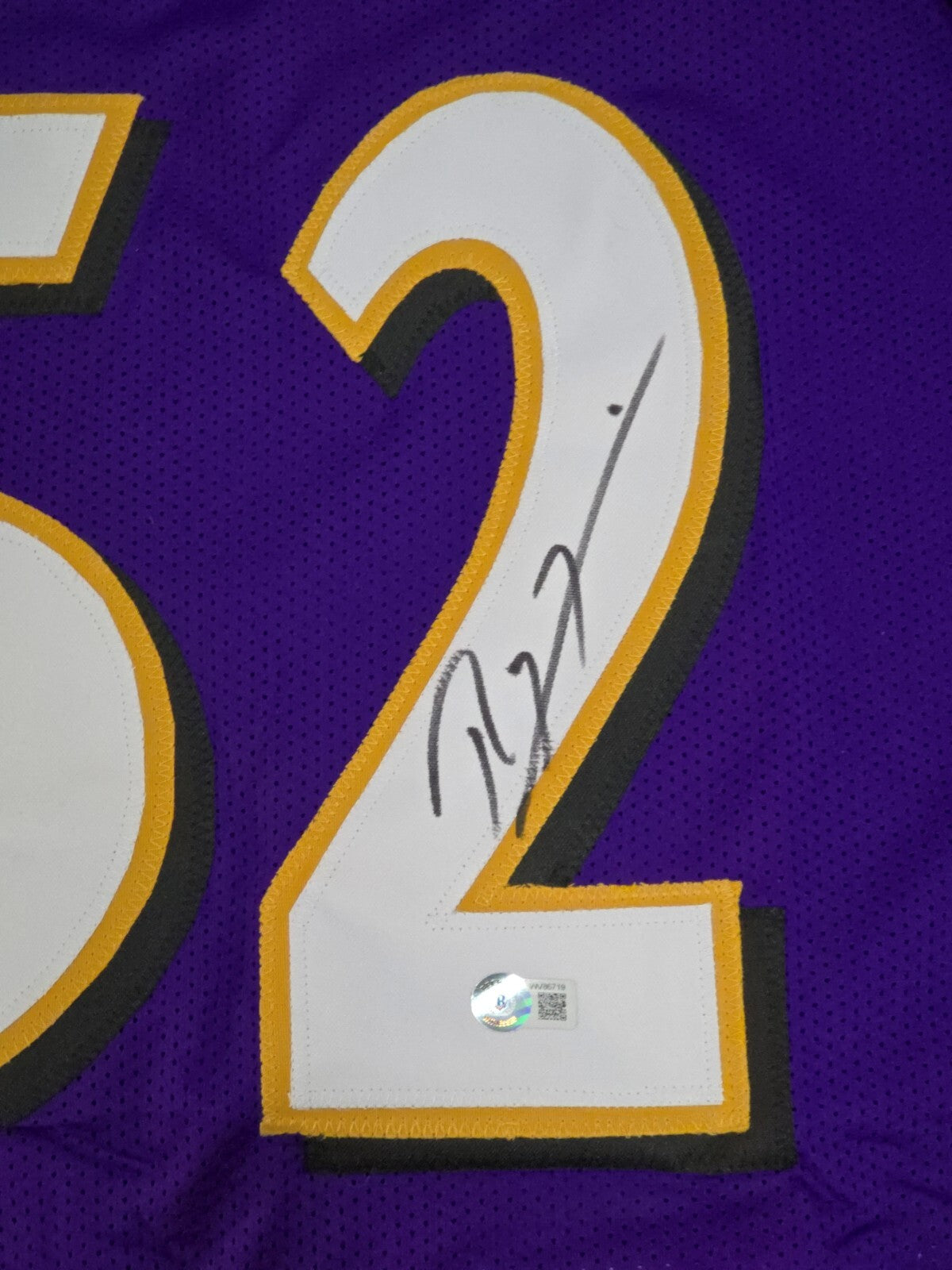 Baltimore Ravens Ray Lewis Autographed Signed Stat Jersey Beckett Holo