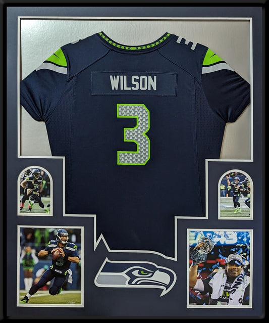 Framed Seattle Seahawks Russell Wilson Jersey Display