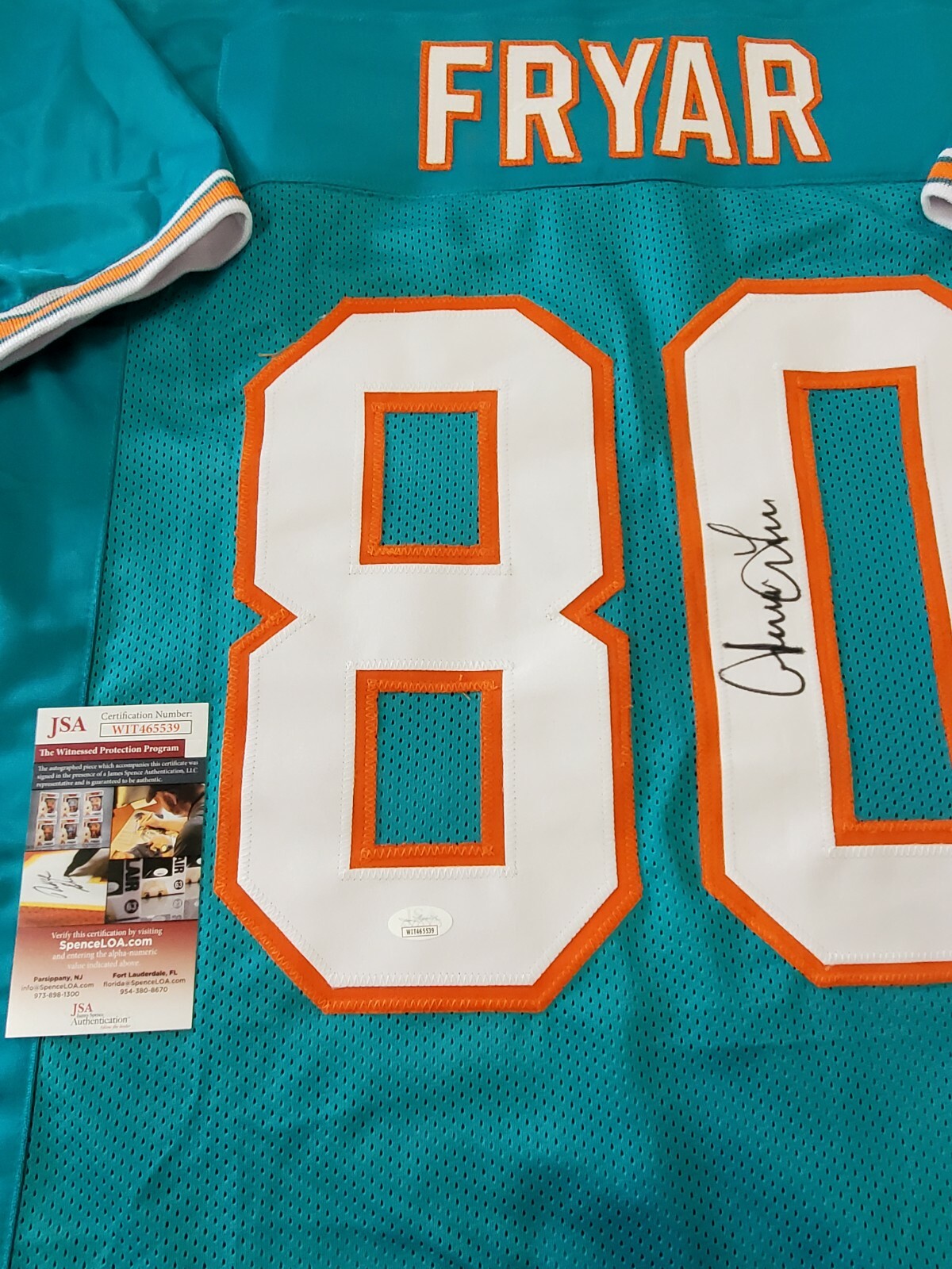 Miami Dolphins Irving Fryar Autographed Signed Jersey Jsa  Coa