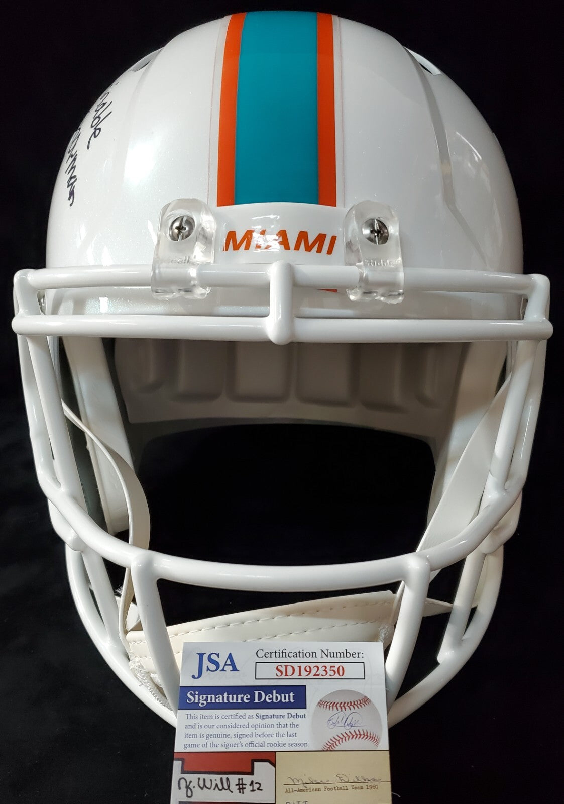 Miami Dolphins Jevon Holland Signed Full Size Speed Replica Helmet Jsa Coa