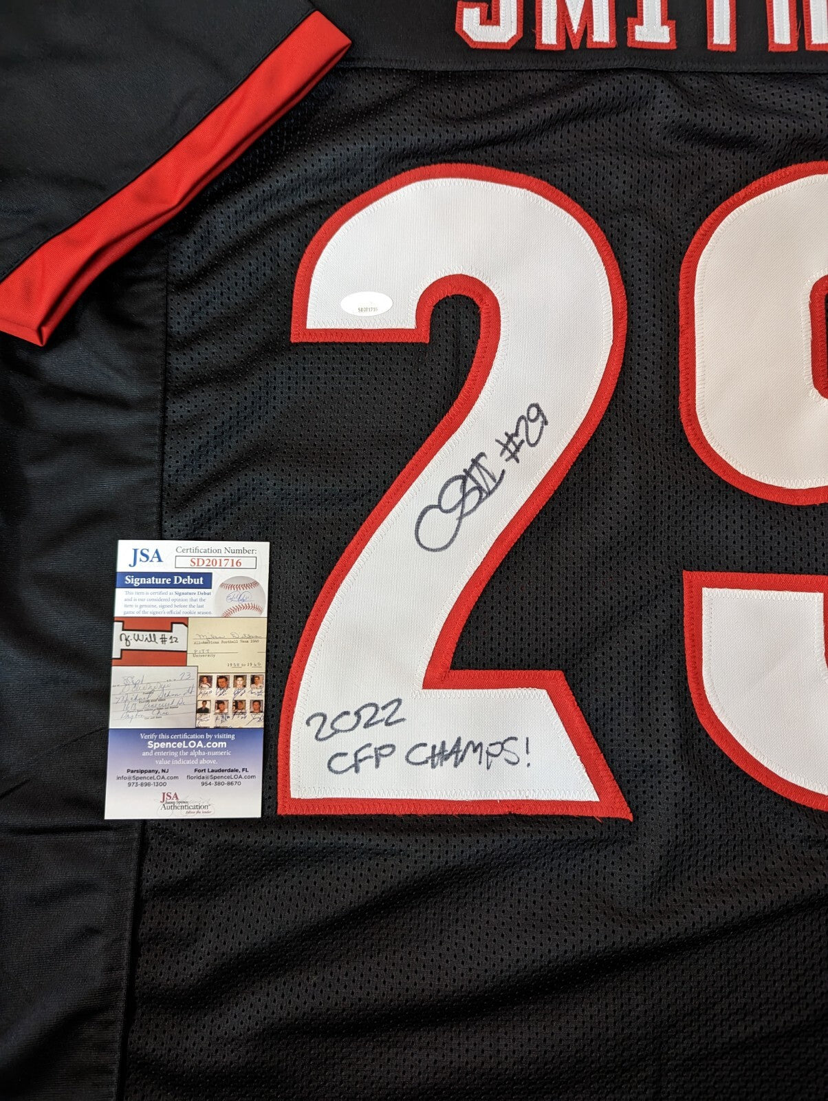 Georgia Bulldogs Christopher Smith Autographed Signed Inscribed Jersey Jsa Coa