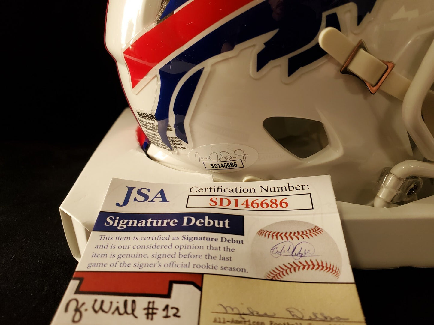 Buffalo Bills Gregory Rousseau Signed Speed Mini Helmet Jsa Coa
