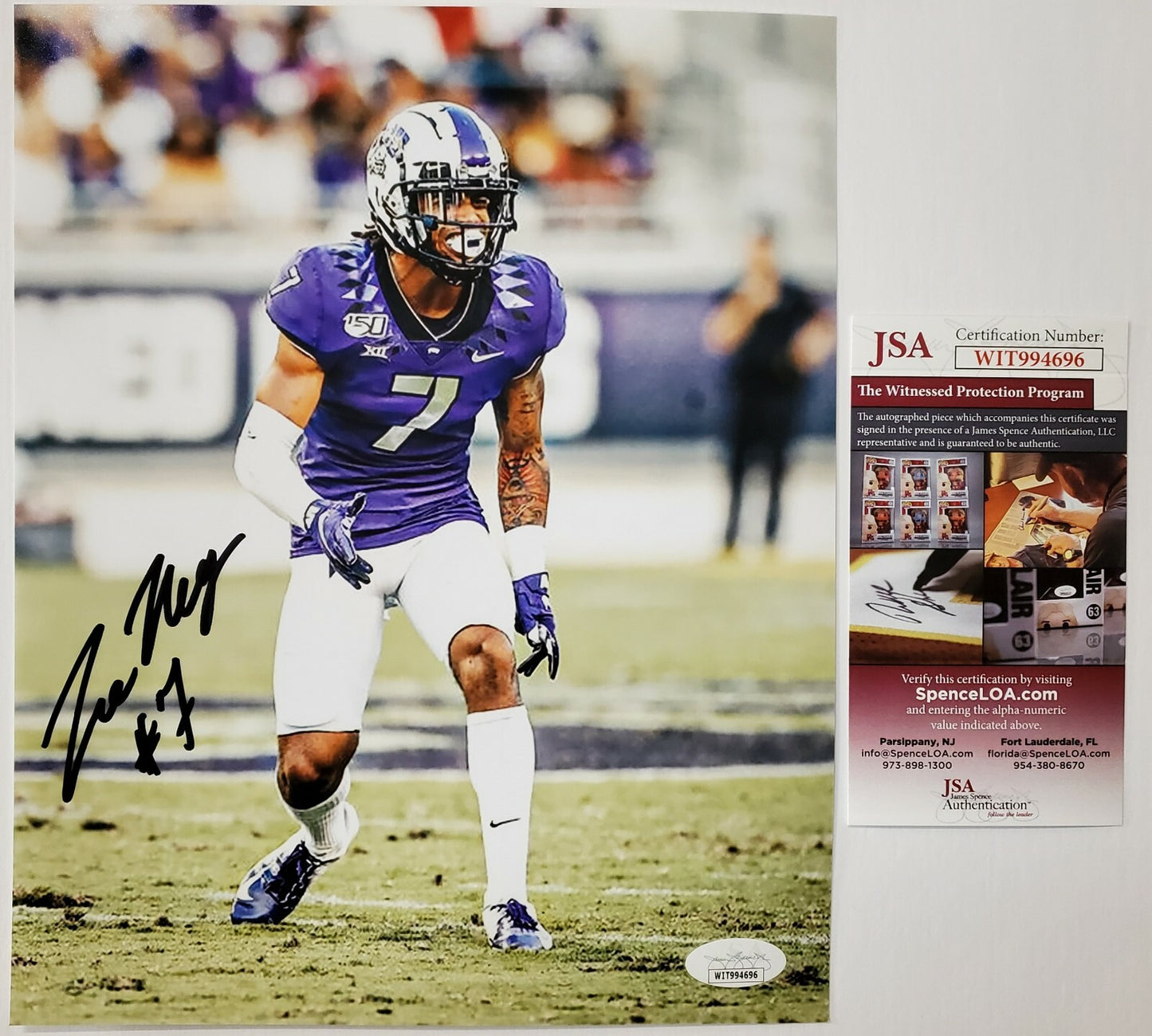 Tcu Horned Frogs Tre'von Moehrig Autographed Signed 8X10 Photo Jsa Coa