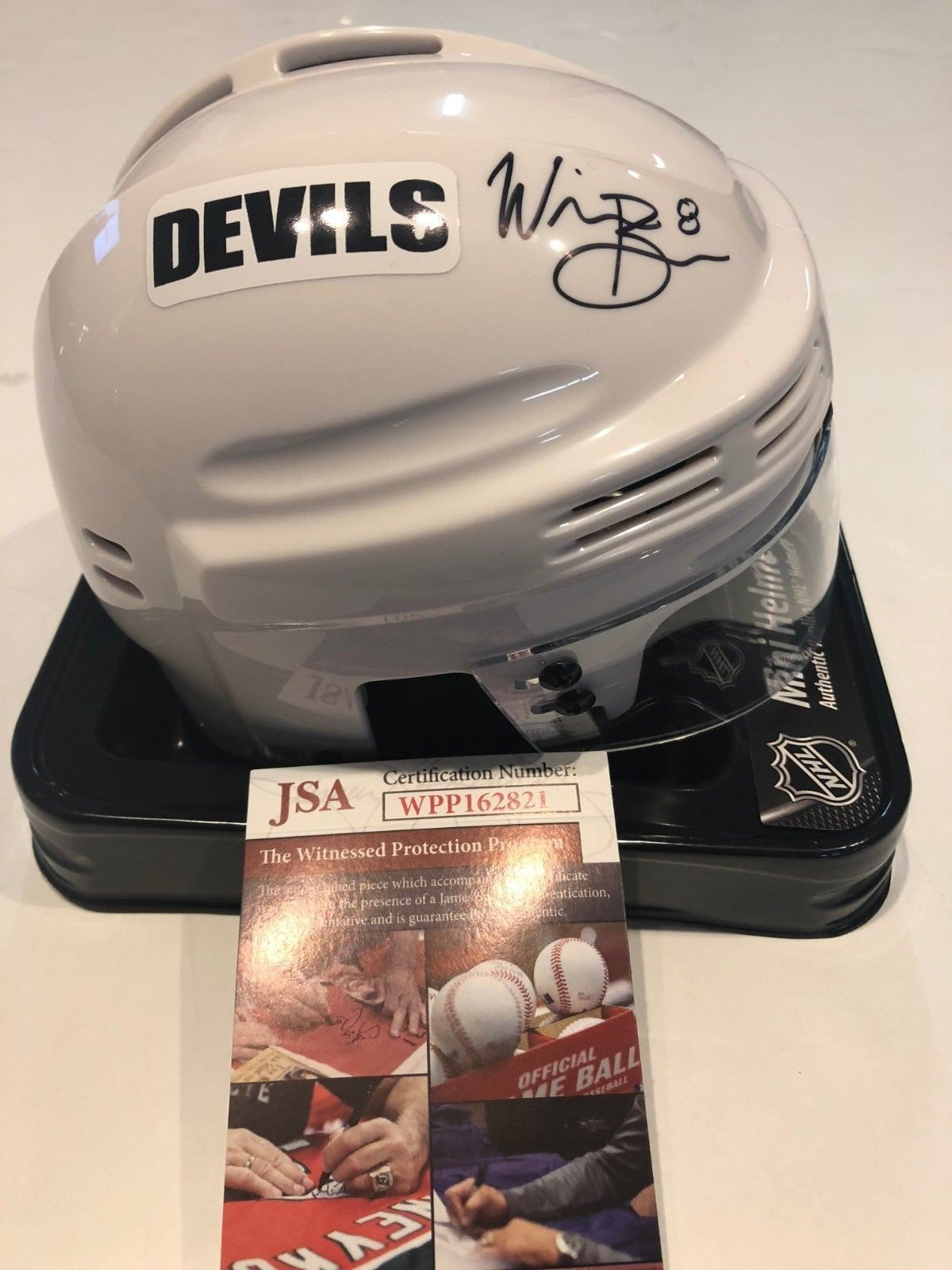Will Butcher Autographed Signed New Jersey Devils Mini Helmet Jsa Coa